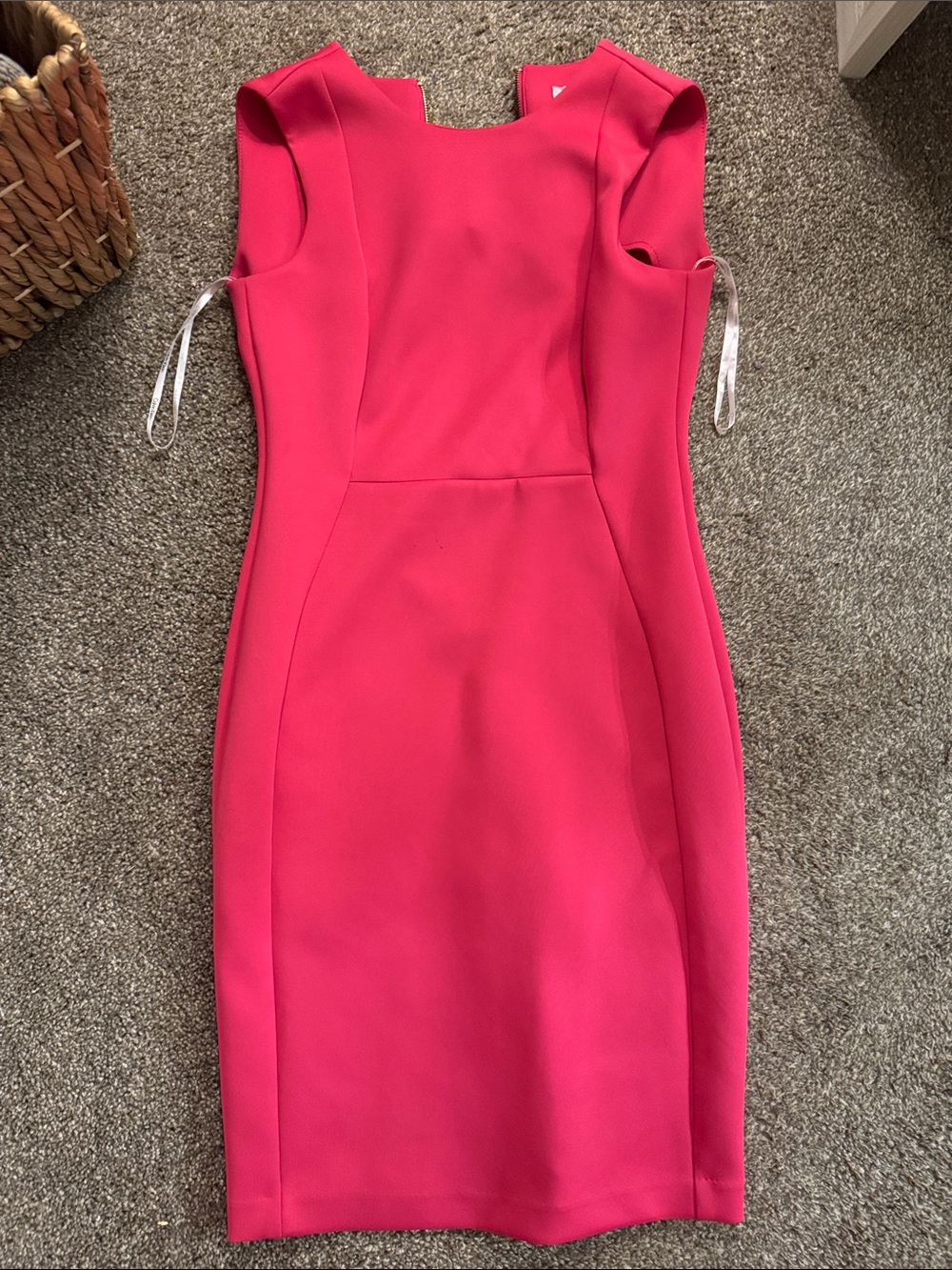 Calvin Klein Sleeveless Sheath Dress in Hot Pink